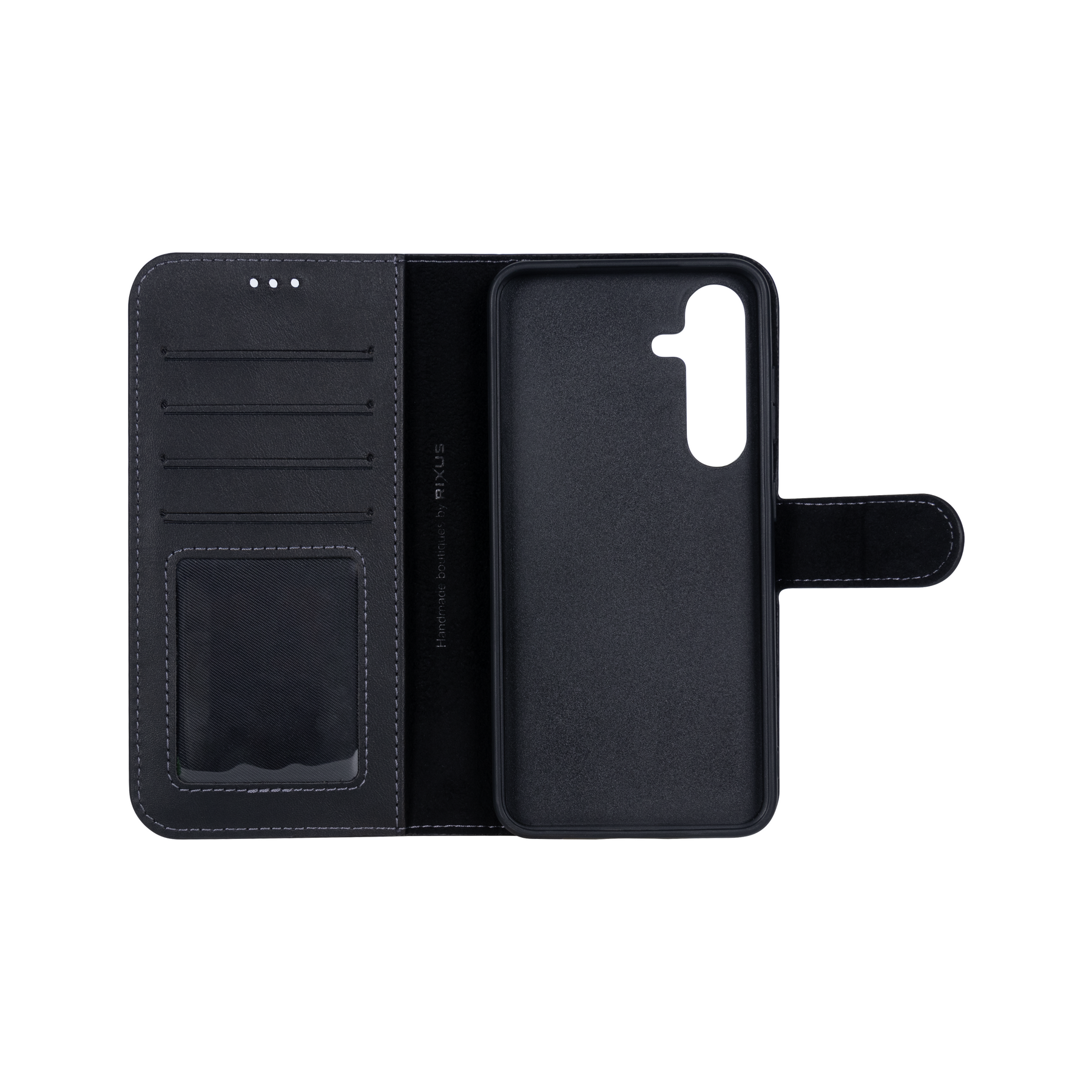 Rixus For Samsung Galaxy S24 S921B Duo Magnetic Detachable Wallet Black