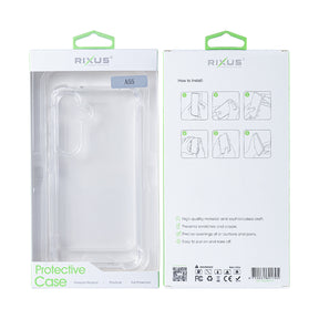 Rixus For Samsung Galaxy A55 5G A556B Anti-Burst Case Transparent