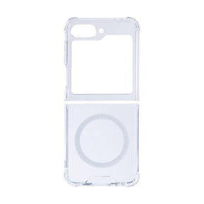 Rixus For Samsung Galaxy Z Flip6 Anti-Burst Case With MagSafe Transparent