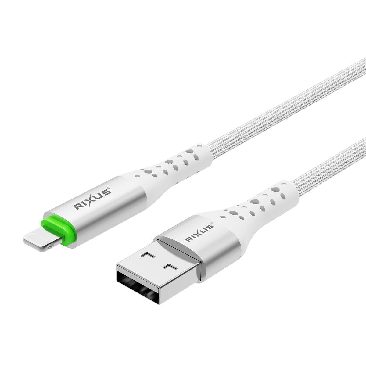 Rixus RXUC21AL Auto Disconnect USB-A To Lightning Cable White