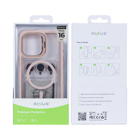 Rixus Classic 03 Case With MagSafe For iPhone 16 Plus Light Pink