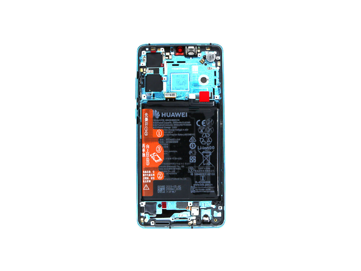 Huawei P30 (ELE-L29, ELE-L09) Display And Digitizer Complete Aurora Blue Service Pack
