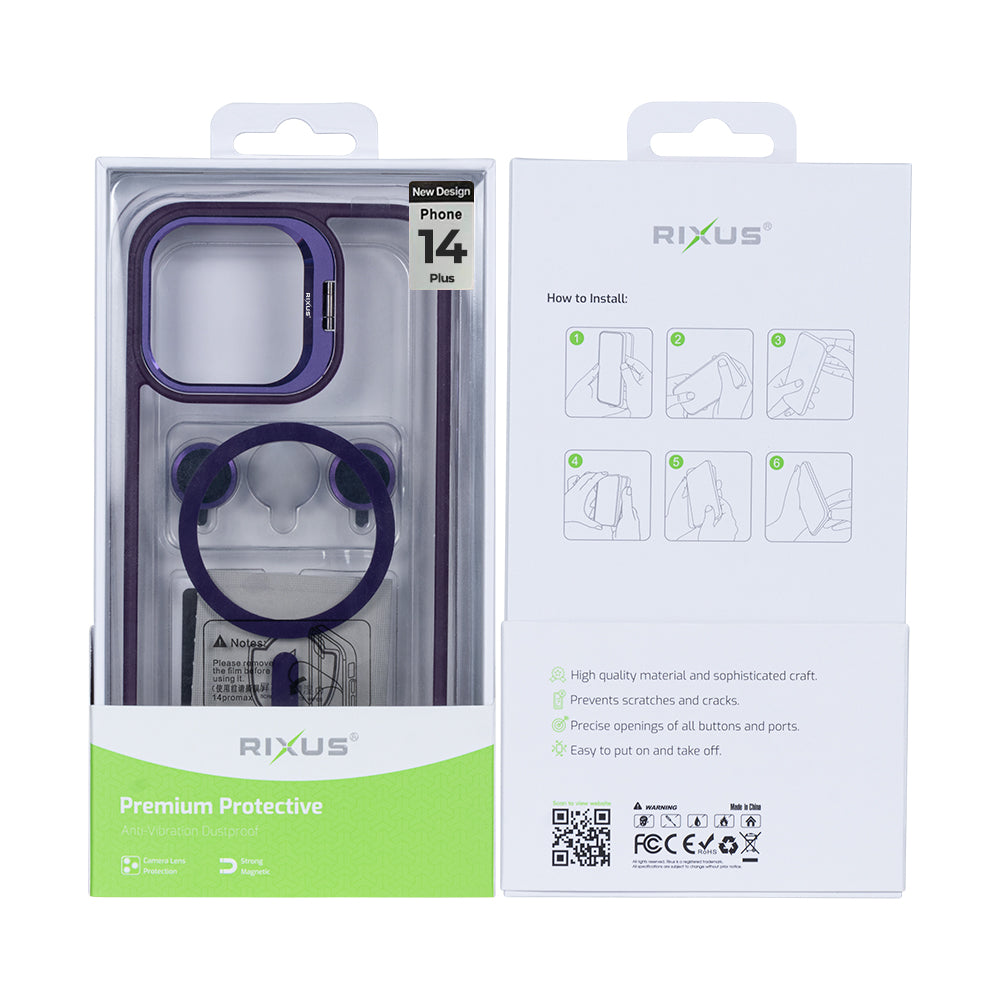 Rixus Classic 03 Case With MagSafe For iPhone 14 Plus Deep Purple