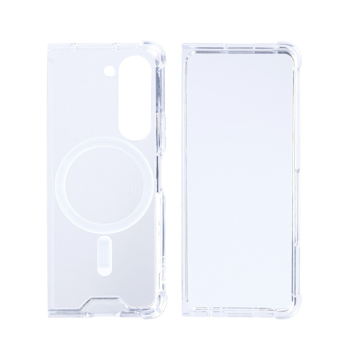 Rixus For Samsung Galaxy Z Fold5 Magnetic Clear Case TPU White