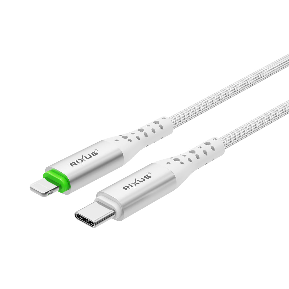 Rixus RXUC21L Auto Disconnect USB-C To Lightning Cable White