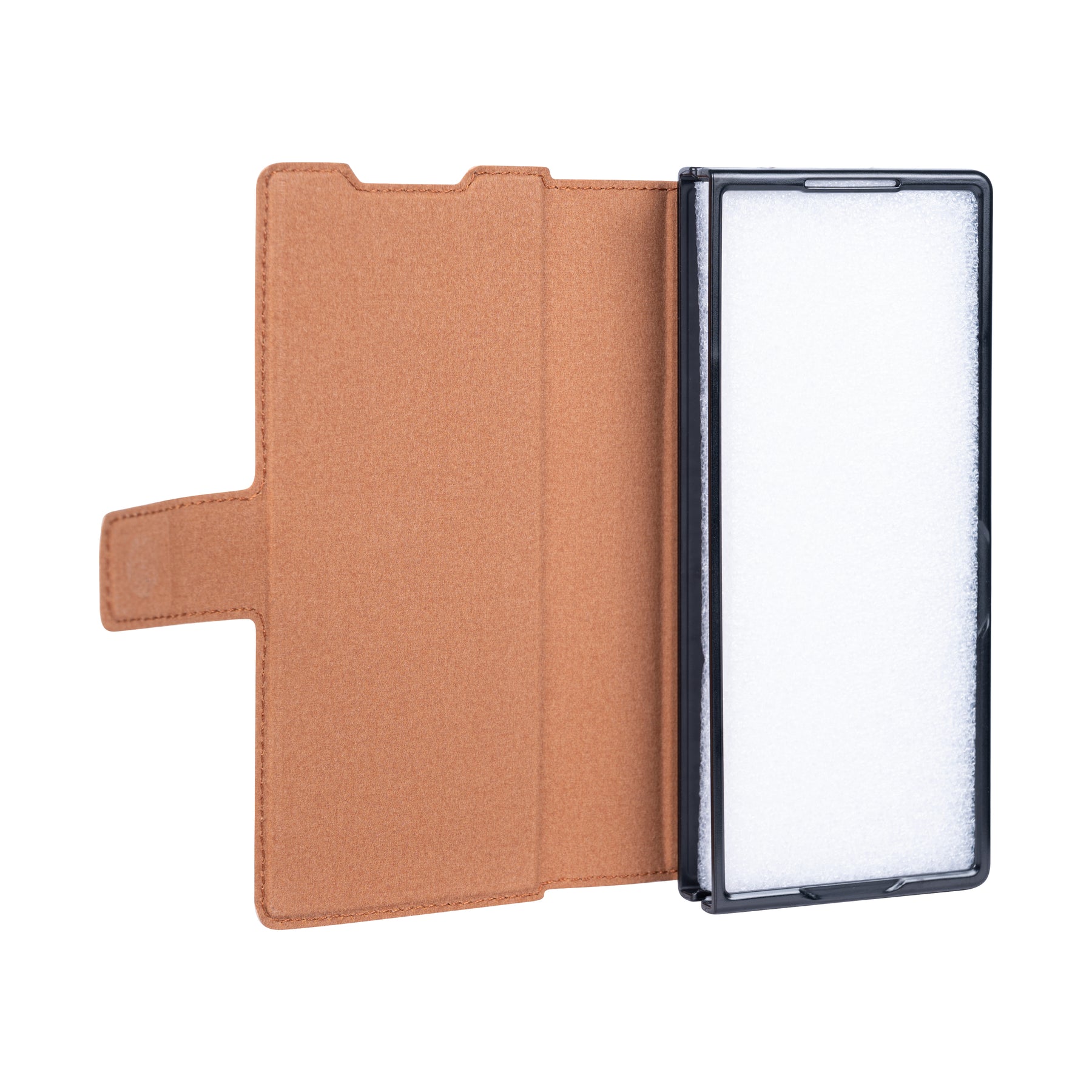 Rixus Wallet Case For Samsung Galaxy Z Fold 5 With Pen Holder Brown